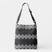 Zwart-wit Tribal Art Crossbody Tas (Achterkant)