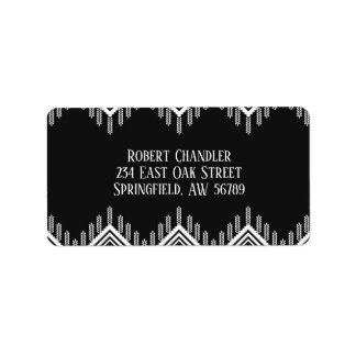 Zwart-wit Tribal Art Etiket