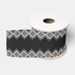 Zwart-wit Tribal Art Grosgrain Lint