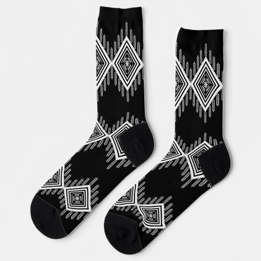 Zwart-wit Tribal Art Sokken (Links)