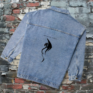Zwart Wit Tribal Dragon Denim Jacket
