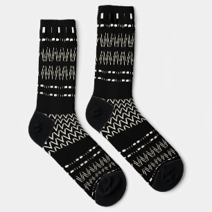 Zwart-Wit Tribal Print Crew Soks Sokken