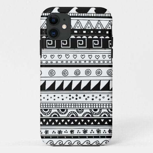 Zwart-wit tribalenpatroon Case-Mate iPhone case (Achterkant)