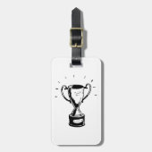 Zwart-wit trofee bagagelabel (Voorkant verticaal)