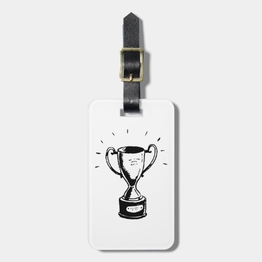 Zwart-wit trofee bagagelabel (Voorkant verticaal)