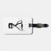 Zwart-wit trofee bagagelabel (Achterkant horizontaal)