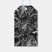 Zwart Wit Tropisch Eiland Chique Eiland Bruiloft Cadeaulabel (Achterkant)