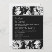 Zwart-wit tropisch palm bruiloftsfeest kaart (Voorkant)