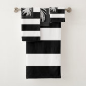 Zwart-wit Tropisch palm Trees Modern Chic Bad Handdoek (Insitu)
