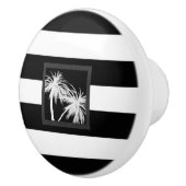 Zwart-wit Tropisch palm Trees Modern Chic Keramische Knop (Rechts)