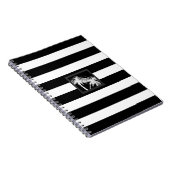 Zwart-wit Tropisch palm Trees Modern Chic Notitieboek (Rechterzijde)