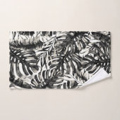 Zwart & Wit Tropische Palmbladeren Eiland Chic Bad Handdoek (Handdoek)