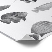 Zwart-wit Tropische Vis Printable Art Poster (Hoek)