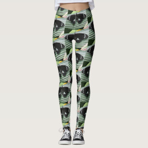 Zwart & Wit Tropische Vlinder Leggings