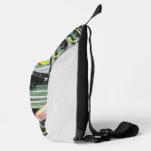 Zwart-wit tropische vlinder sling bag (Rechts)