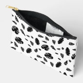 Zwart-wit tropische zomerbladeren patroon etui (Open)