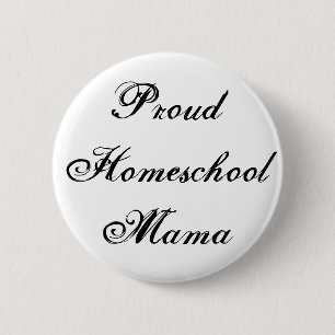 Zwart-wit Trots Homeschool Mama Ronde Button 5,7 Cm
