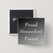 Zwart-wit Trots Homeschool Ouder Vierkante Button 5,1 Cm (Voorkant /achterkant)