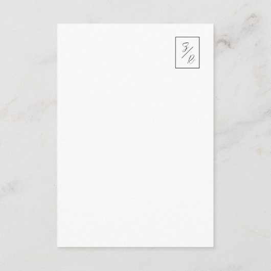 Zwart-wit trouwdetails QR-code Informatiekaartje (Achterkant)