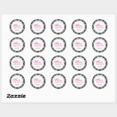 Zwart-wit trouwstickers ronde sticker (Vel)