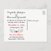 Zwart-wit trouwt met huwelijksaankondiging aankondigingskaart (Achterkant)