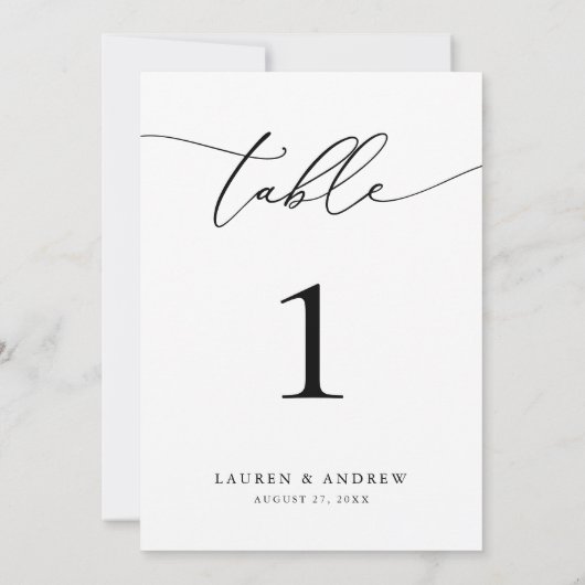 Zwart-wit Trouwtafel Nummer (Achterkant)