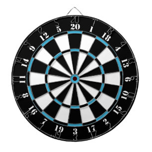 Zwart wit Turquoise Blauw Dart Board Dartbord
