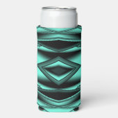Zwart Wit Turquoise Ombre Moderne Abstracte kunst (Seltzer Voorkant)