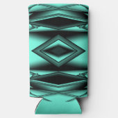 Zwart Wit Turquoise Ombre Moderne Abstracte kunst (Achterkant)