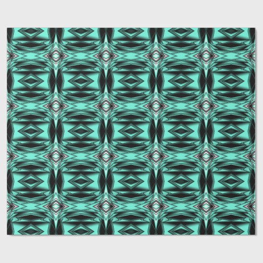 Zwart Wit Turquoise Ombre Moderne Abstracte kunst Cadeaupapier (Vlak)