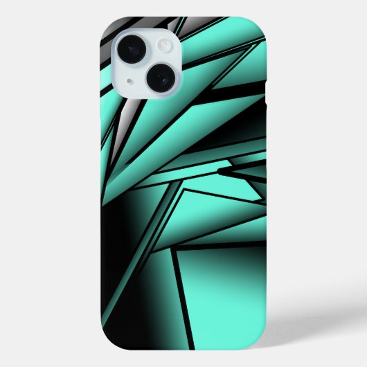 Zwart Wit Turquoise Ombre Moderne Abstracte kunst Case-Mate iPhone Case (Achterkant)
