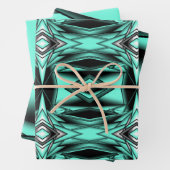 Zwart Wit Turquoise Ombre Moderne Abstracte kunst Inpakpapier Vel (In situ)