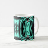 Zwart Wit Turquoise Ombre Moderne Abstracte kunst Koffiemok (Voorkant rechts)