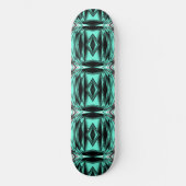 Zwart Wit Turquoise Ombre Moderne Abstracte kunst Skateboard (Voorkant)