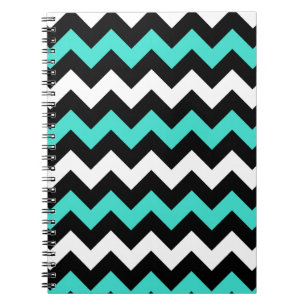 Zwart Wit Turquoise Zigzag Notitieboek