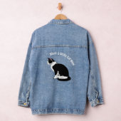 Zwart-wit Tuxedo Cat Gepersonaliseerd Denim Jacket (Hangar)