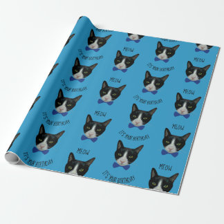 Zwart-wit Tuxedo Cat - Het is jouw verjaardag Cadeaupapier
