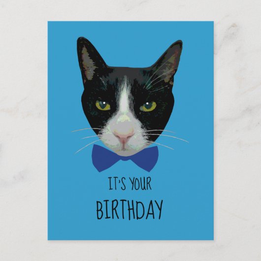 Zwart-wit Tuxedo Cat - Het is uw verjaardag Briefkaart (Voorkant)