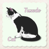 Zwart-wit Tuxedo Cat op maat Kartonnen Onderzetters (Voorkant)