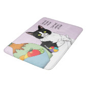 Zwart Wit Tuxedo Grappige Kat Badmat (Gekanteld)