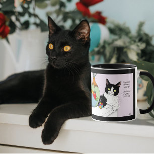 Zwart Wit Tuxedo Grappige Kat Mok