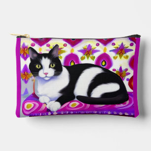 Zwart-wit Tuxedo Kat op een Kussen Etui