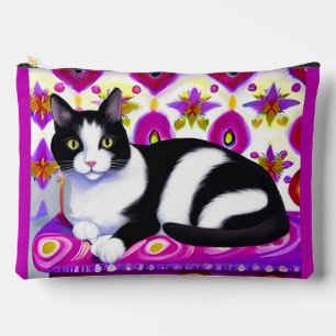 Zwart-wit Tuxedo Kat op een Kussen Etui