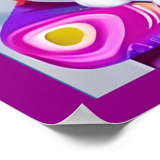 Zwart-wit Tuxedo Kat op een Kussen Poster (Hoek)