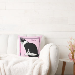 Zwart-wit Tuxedo Kat Persoonlijk Kussen