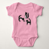 Zwart-wit Tuxedo Kat Romper (Voorkant)