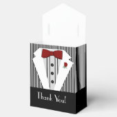 Zwart-wit Tuxedo-Striped Bedankdoosjes (Geopend)