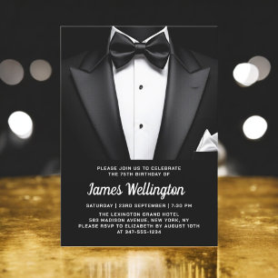 Zwart-wit Tuxedo Tux verjaardagsfeest Kaart