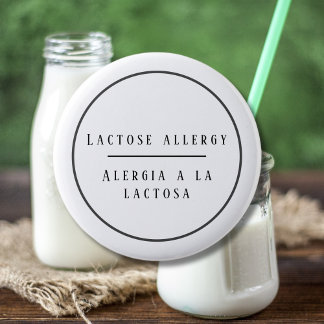 Zwart-wit tweetalige allergie Waarschuwing voor la Ronde Button 5,7 Cm