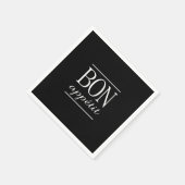 Zwart-wit typografie BON APPETIT Servetten (Hoek)